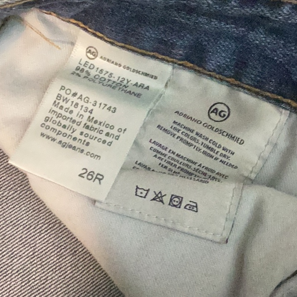 AG Adriano Goldschmied Dark Blue Ripped Jeans The Ex-Boyfriend Slim Slouchy 26R - Picture 7 of 7